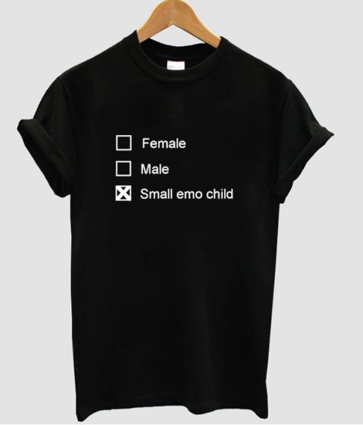 Female Male Small Emo Child Gender Checklist t shirt