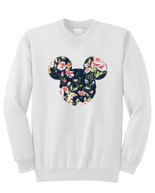 Mickey mouse head flower sweatshirt
