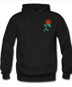 Rose embroidered hoodie