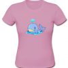 Hot Pink Whale Cartoon T Shirt