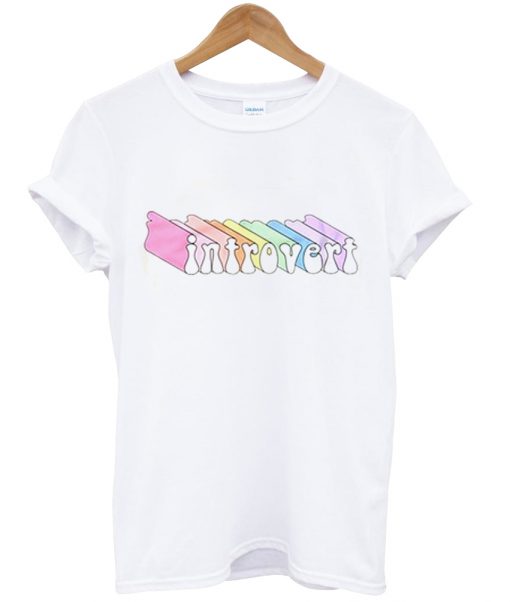 Introvert Pastel Rainbow T Shirt
