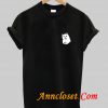 Middle Finger Cat Print Pocket T Shirt
