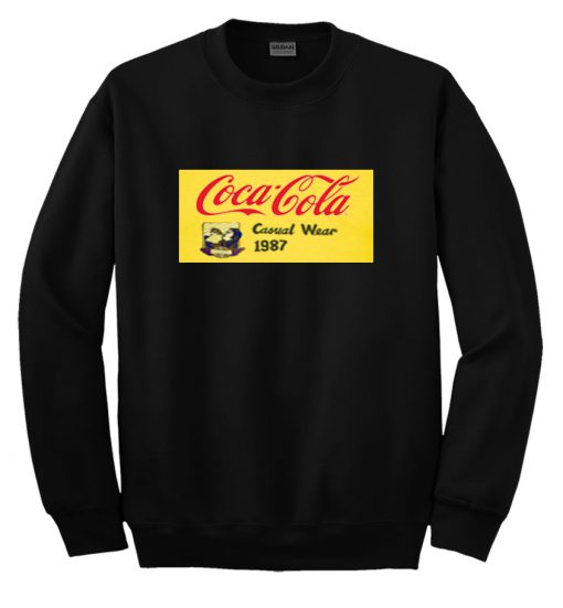 Vintage Coca Cola Striped Crewneck 1987 Sweatshirt