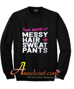 Messy Hair Plus Sweat Pants Sweatshirt