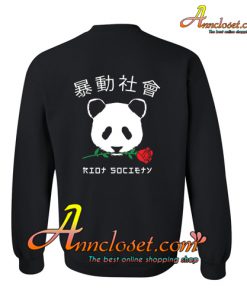 Riot Society Panda Rose Sweatshirt BACK