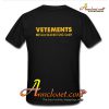 Vetements Metallverarbeitung T-Shirt BACK