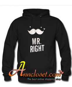 Mr Right Retro Design Basic Black hoodie