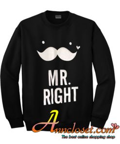 Mr Right Retro Design Basic Black sweatshirt