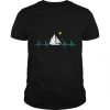 Sailboat sailing heartbeat boat T shirt