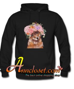 Baby fox with Flower Crown Hoodie At