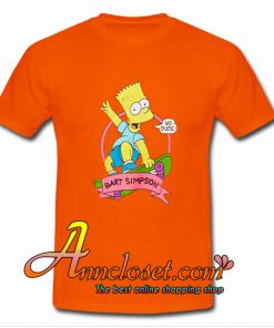 Bart Simpson Skateboard Orange T Shirt At
