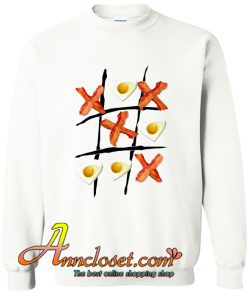 Boy Bacon Egg Tic Tac Toe Game Sweatshirt At