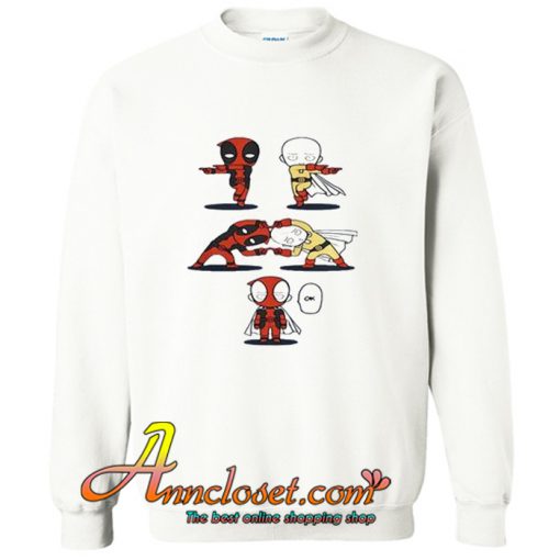Deadpool and Saitama fusion dance One Punch Sweatshirt At
