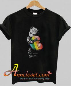 Groot Hugging Rainbow LGBT T shirt At