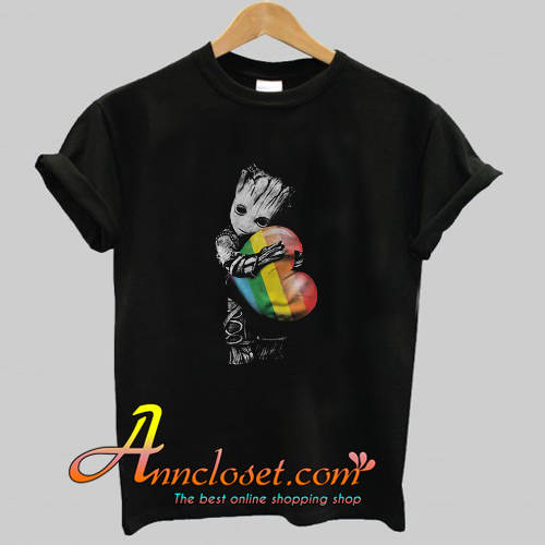 Groot Hugging Rainbow LGBT T shirt At | anncloset.com