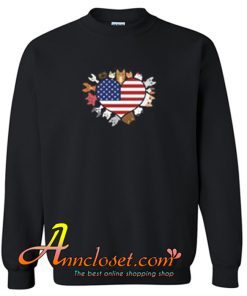 Heart Cat USA Style Sweatshirt At