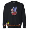 Fourth 4th of July Shirt American Flag Peace Sign Hand Sweatshirt At