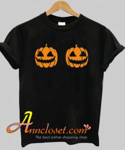 Halloween Pumpkin Boobs T-Shirt At