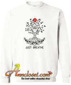 Just Breathe Women Yoga Om Crewneck Sweatshirt At