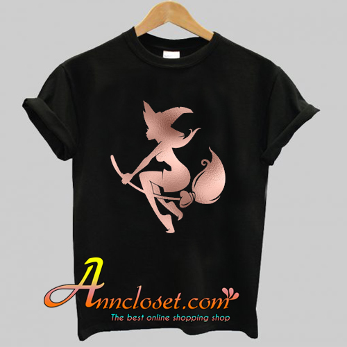 Rose Gold Halloween Witch T-Shirt At