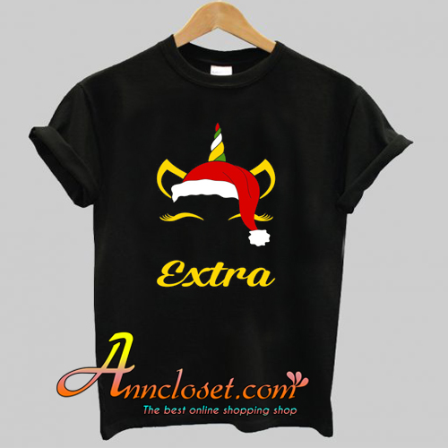 Extra Santa Claus Unicorn Birthday Occu T-Shirt At