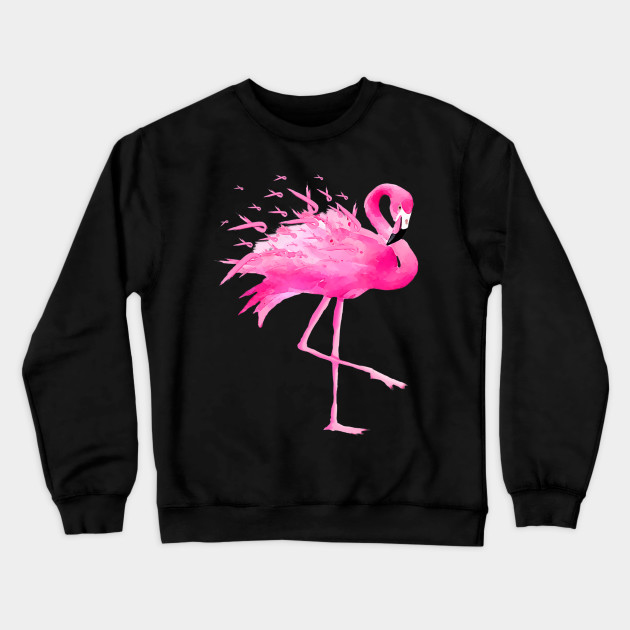 Flamingo Pink Ribbon Breast Cancer Awar Crewneck Sweatshirt At