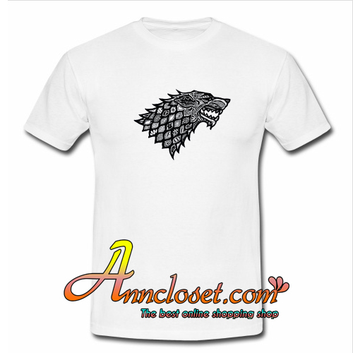 Floral Wolf Game Of Thrones T-Shirt At
