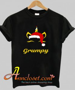 Grumpy Santa Claus Unicorn Birthday Occ T-Shirt At