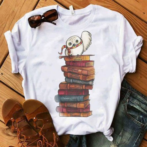 Owl And Books T Shirt At