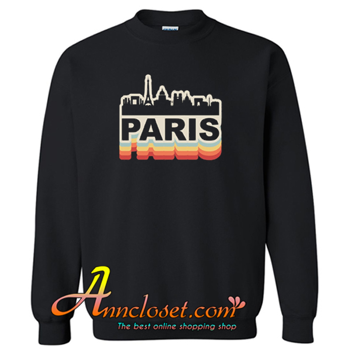 Paris Skyline Vintage Sweatshirt At