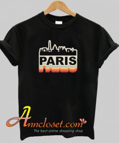 Paris Skyline Vintage T-Shirt At