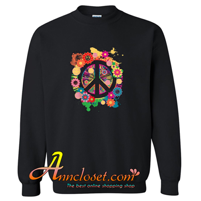 Peace Sign Colorful Sweatshirt At