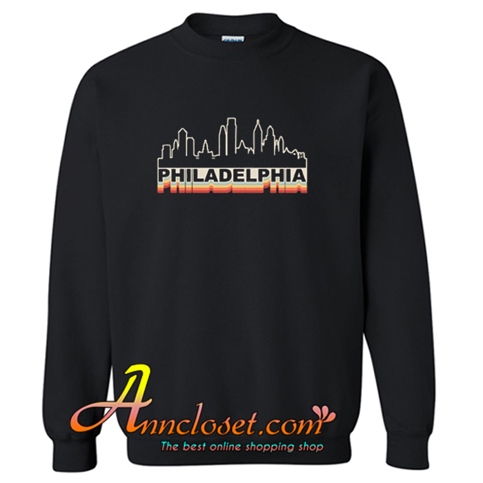 Philadelphia Skyline Vintage Sweatshirt At