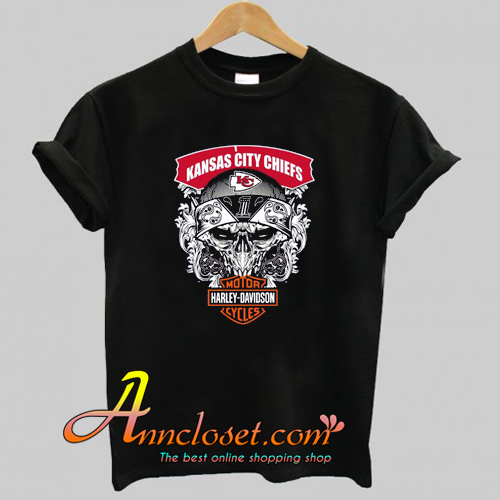Skull Kansas City Chiefs Cycles T-Shirt At