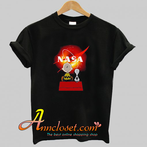Snoopy and Charlie Brown Black Hole NASA T-Shirt At