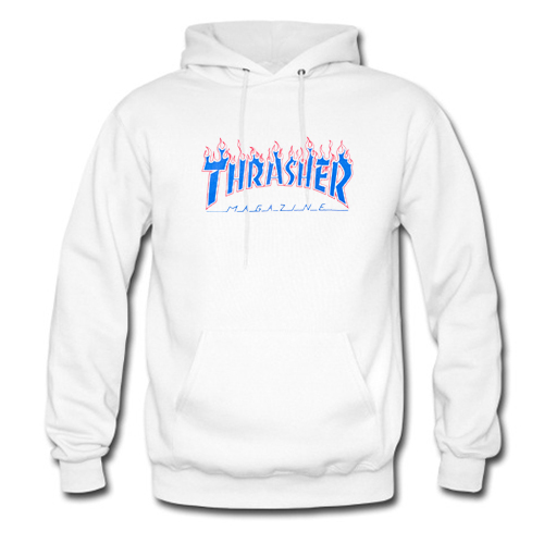 Thrasher Patriot Blue Flame Hoodie At