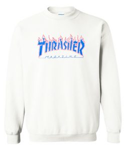 Thrasher Patriot Blue Flame Sweatshirt At