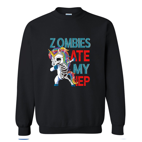Zombies Ate My IEP Unicorn Funny Teacher Sweatshirt At