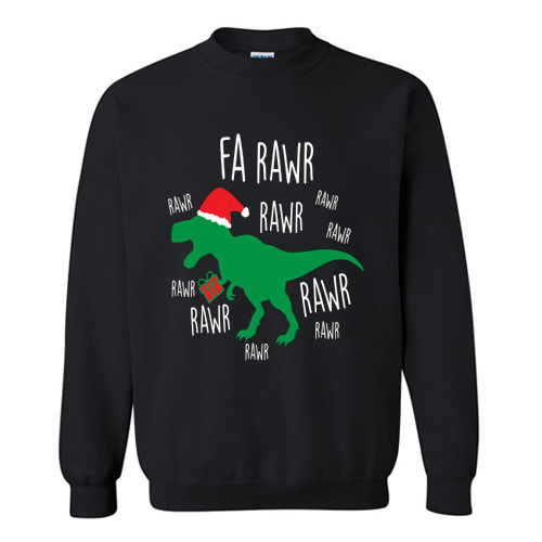 Funny Christmas Santa T Rex Dinosaur Pun Xmas Apparel Sweatshirt At