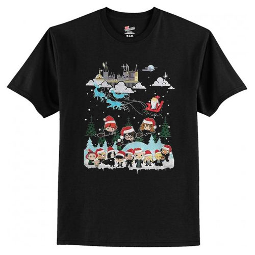 Harry Potter and Santa Claus Christmas T-Shirt AI