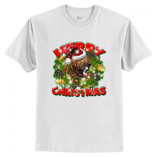 Merry Christmas Bloodhound Dog Gift T-Shirt At