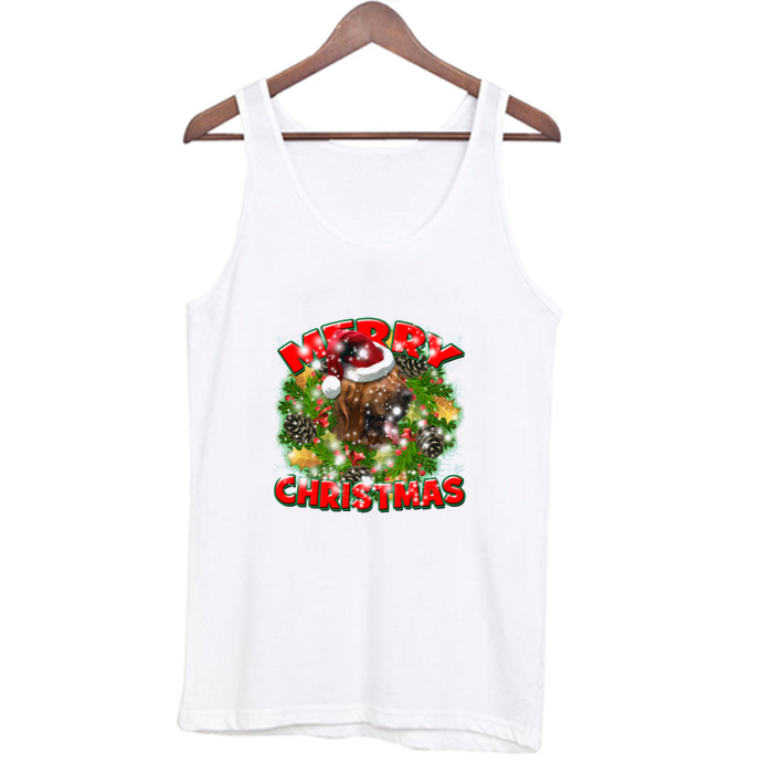Merry Christmas Bloodhound Dog Gift Tank Top At