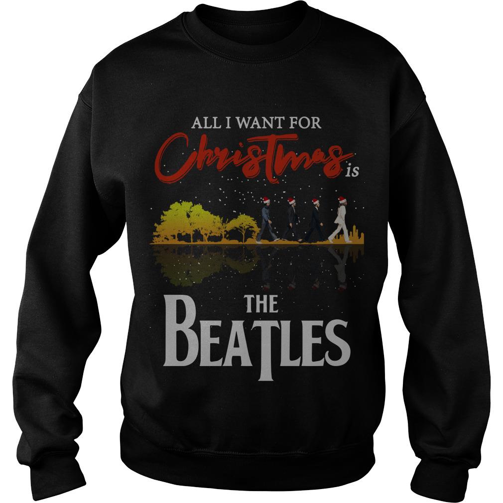 All I Want For Christmas Is Guitar Lake The Beatles Santa Sweatshirt SFA