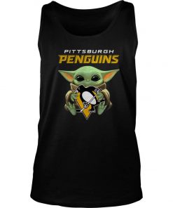 Baby Yoda Hug Pittsburgh Penguins Tank Top SFA