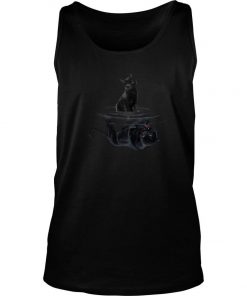 Black Cat Water Reflection Mirror Black Panther Tank Top SFA