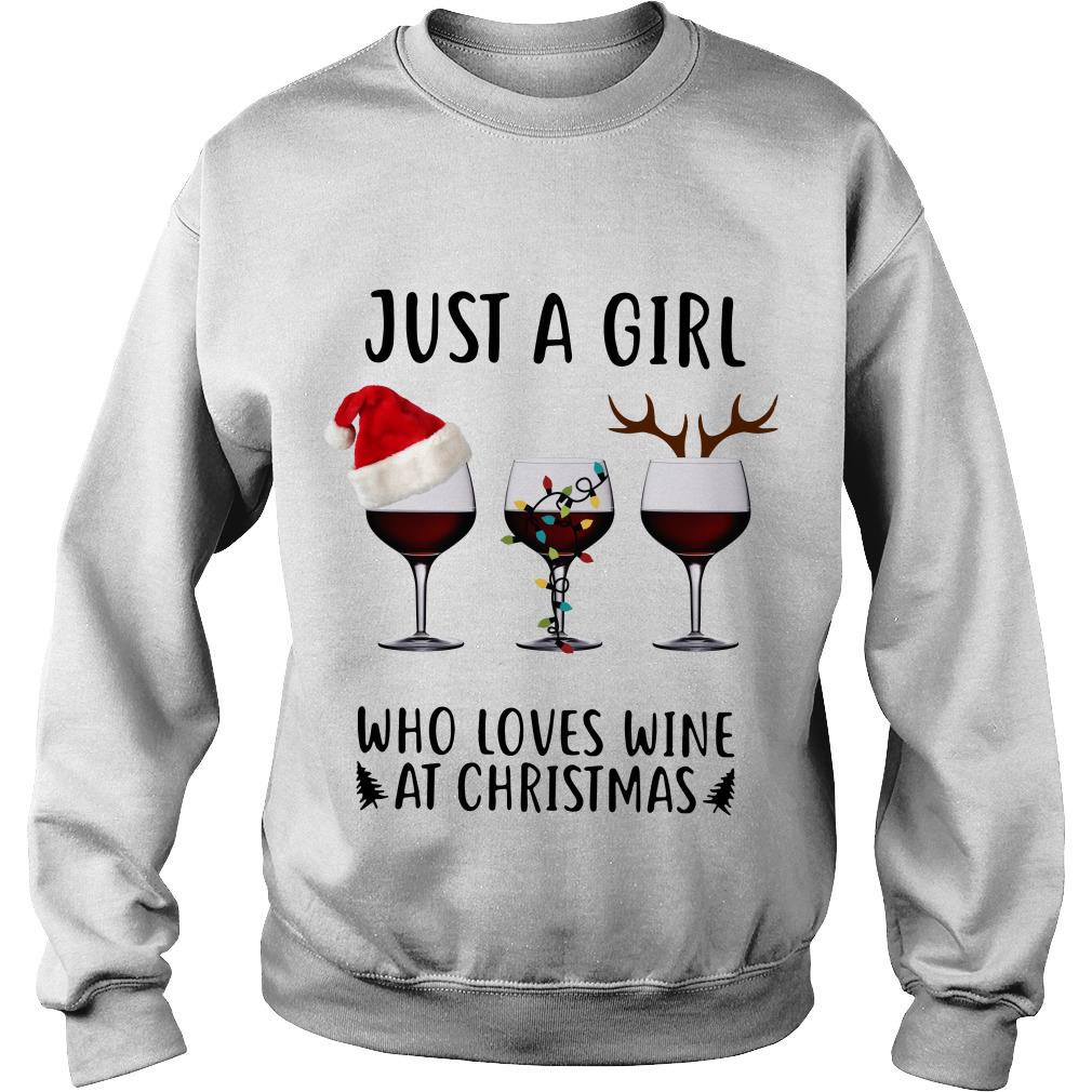 Just a girl who love wine Christmas Sweatshirt SFA