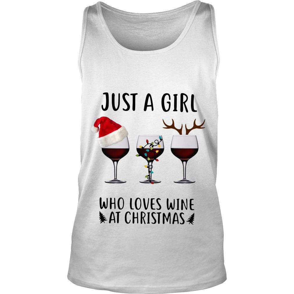 Just a girl who love wine Christmas Tank Top SFA