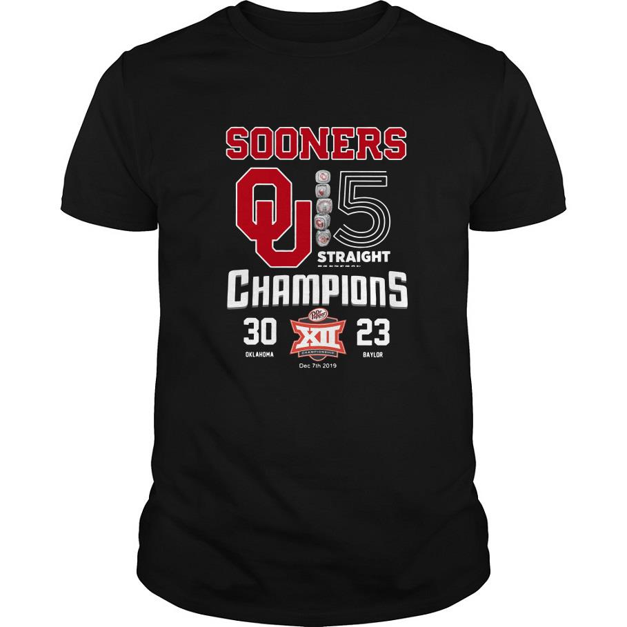 Oklahoma Sooners 5 Straight Champions T Shirt SFA