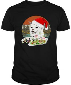 Santa Cat Woman Yelling At A Cat T Shirt SFA