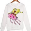 SpongeBob White Pullover Sweatshirt SFA